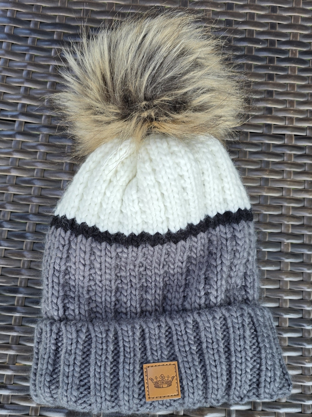 Panache Winter Beanie - White & Gray
